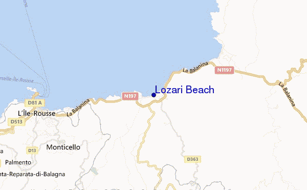 carte de localisation de Lozari Beach