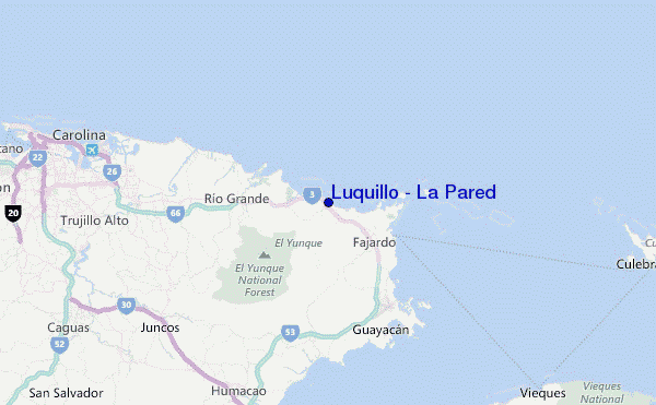 Luquillo - La Pared Location Map