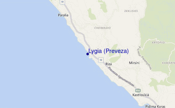 carte de localisation de Lygia (Preveza)