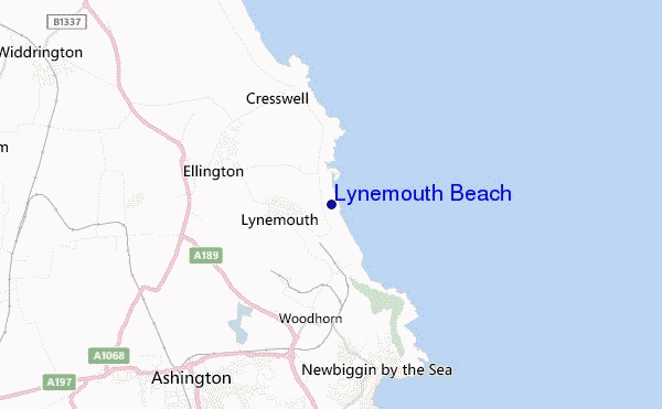 carte de localisation de Lynemouth Beach