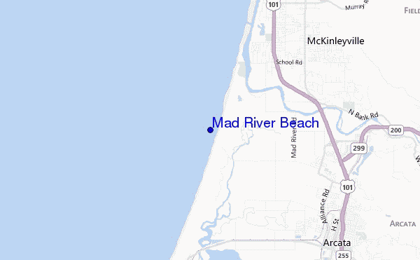 carte de localisation de Mad River Beach