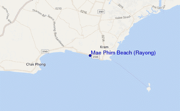 carte de localisation de Mae Phim Beach (Rayong)