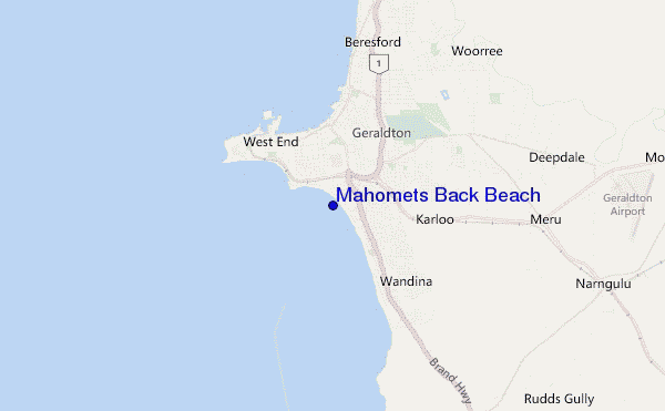 carte de localisation de Mahomets Back Beach