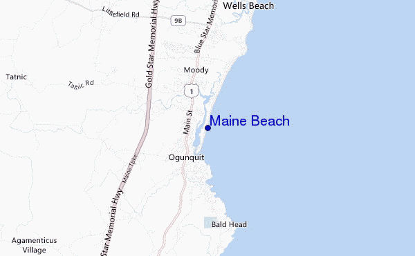 carte de localisation de Maine Beach