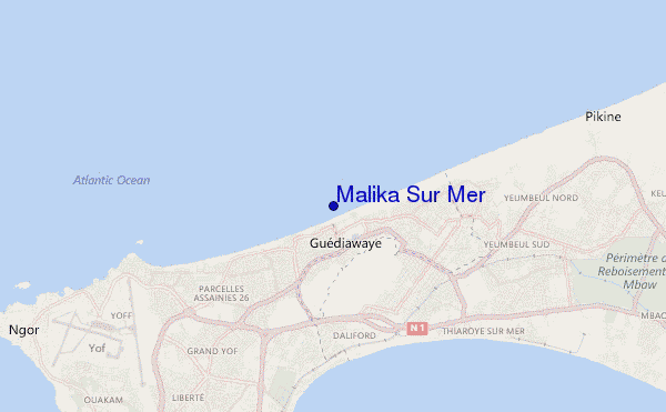 carte de localisation de Malika Sur Mer