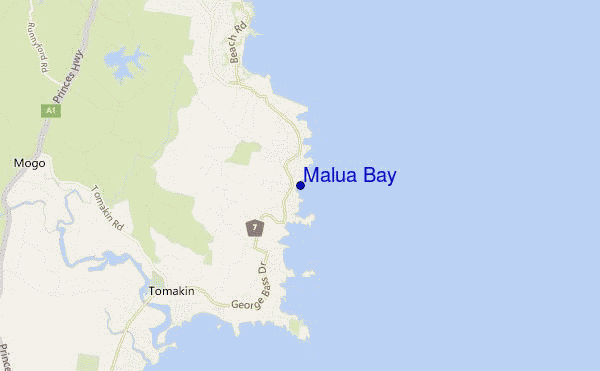 carte de localisation de Malua Bay