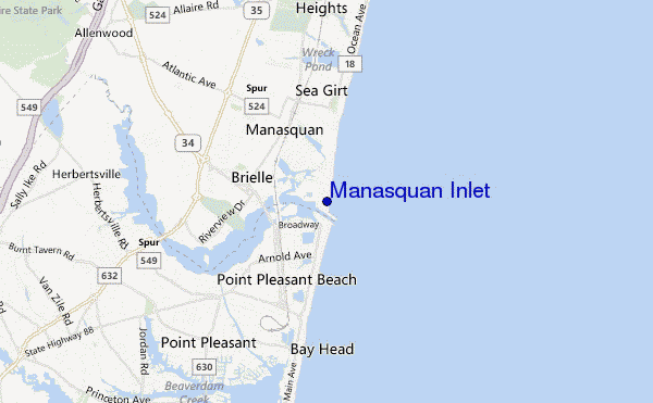 carte de localisation de Manasquan Inlet