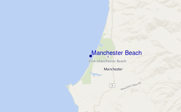 carte de localisation de Manchester Beach