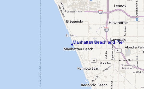 carte de localisation de Manhattan Beach and Pier