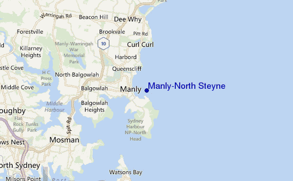 carte de localisation de Manly-North Steyne