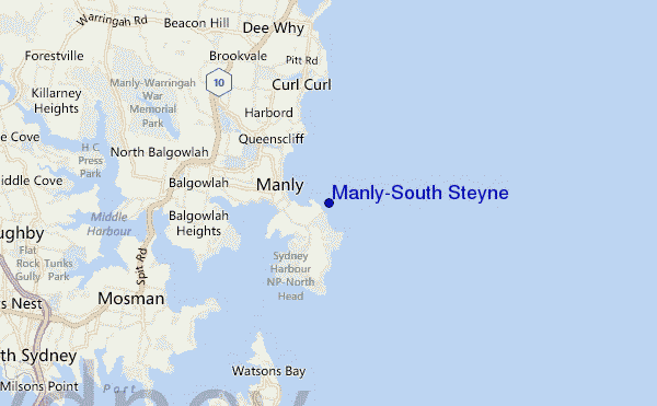 carte de localisation de Manly-South Steyne