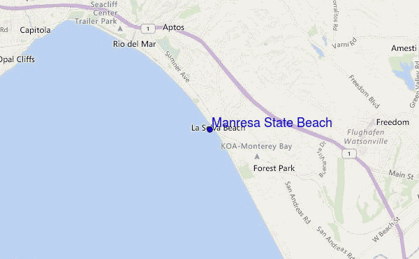 carte de localisation de Manresa State Beach