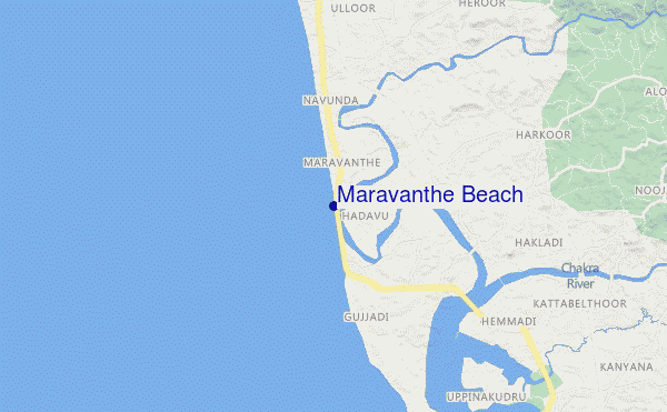 carte de localisation de Maravanthe Beach