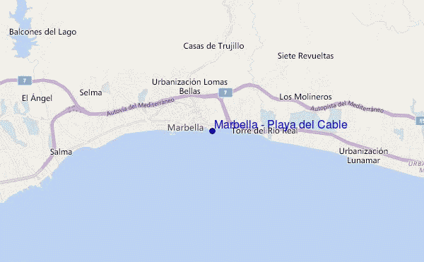 carte de localisation de Marbella - Playa del Cable