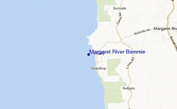 carte de localisation de Margaret River Bommie