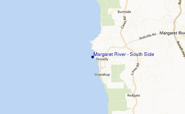 carte de localisation de Margaret River - South Side