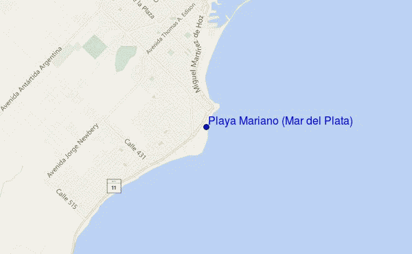 carte de localisation de Playa Mariano (Mar del Plata)