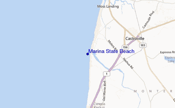 carte de localisation de Marina State Beach