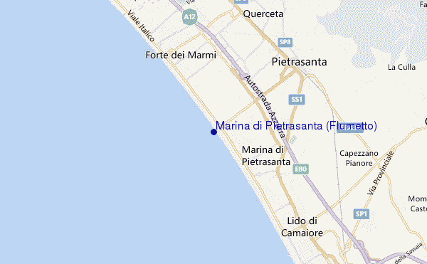 carte de localisation de Marina di Pietrasanta (Flumetto)
