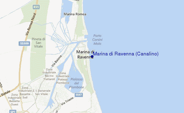 carte de localisation de Marina di Ravenna (Canalino)