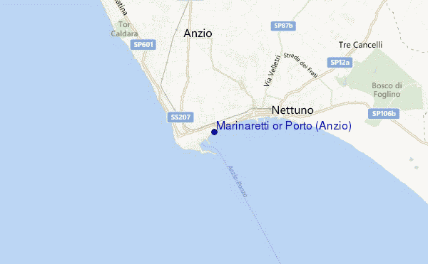 carte de localisation de Marinaretti or Porto (Anzio)