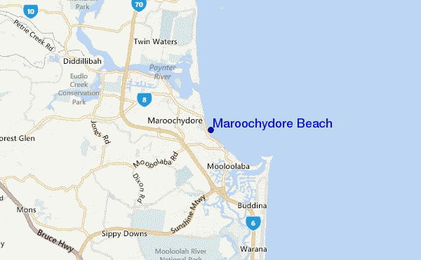 carte de localisation de Maroochydore Beach