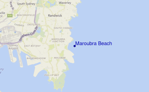carte de localisation de Maroubra Beach