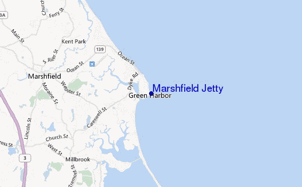 carte de localisation de Marshfield Jetty