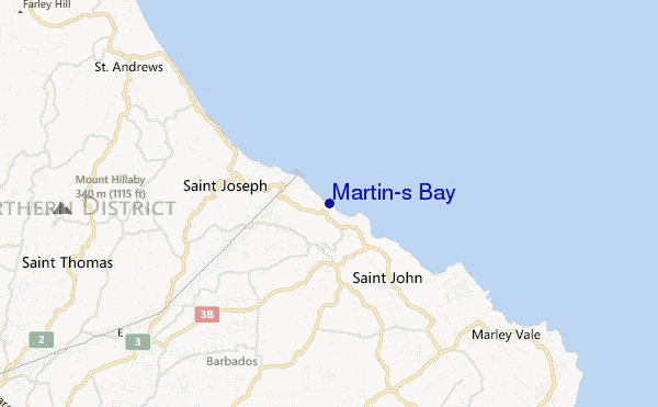 carte de localisation de Martin's Bay