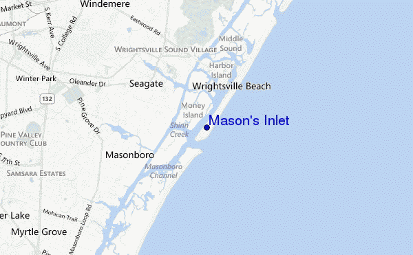 carte de localisation de Mason s Inlet