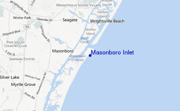 carte de localisation de Masonboro Inlet