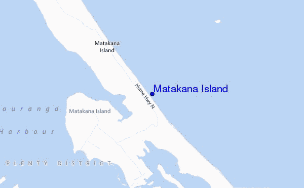 carte de localisation de Matakana Island