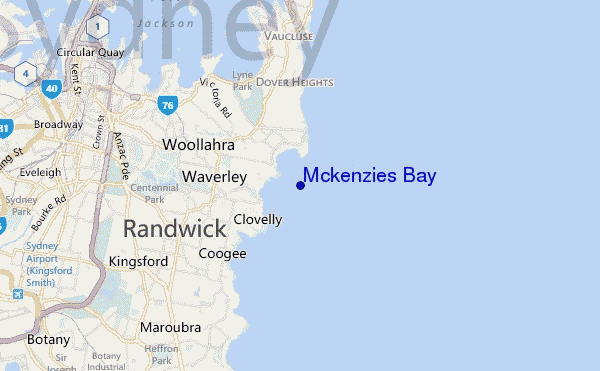 carte de localisation de Mckenzies Bay