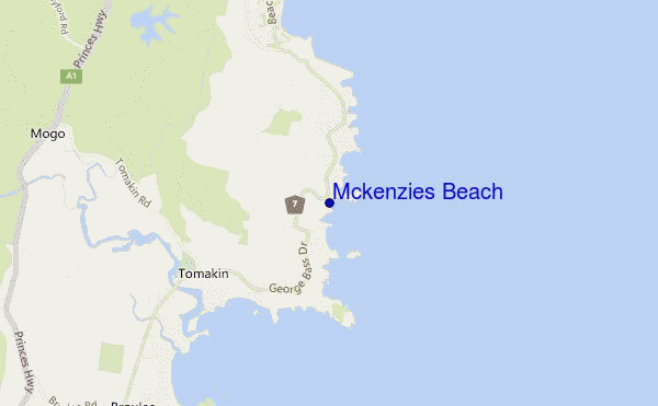 carte de localisation de Mckenzies Beach