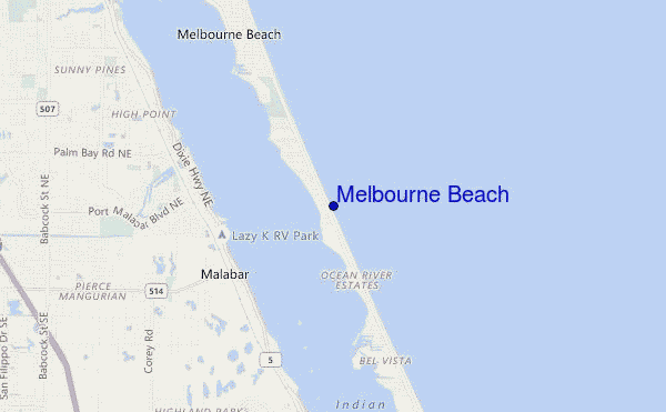 carte de localisation de Melbourne Beach