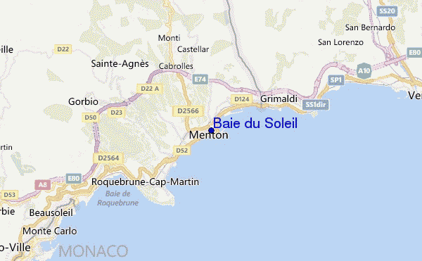 carte de localisation de Baie du Soleil