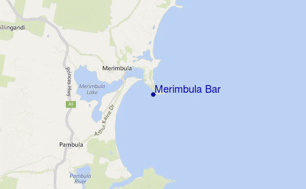 carte de localisation de Merimbula Bar