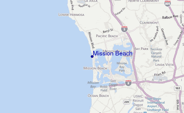 carte de localisation de Mission Beach