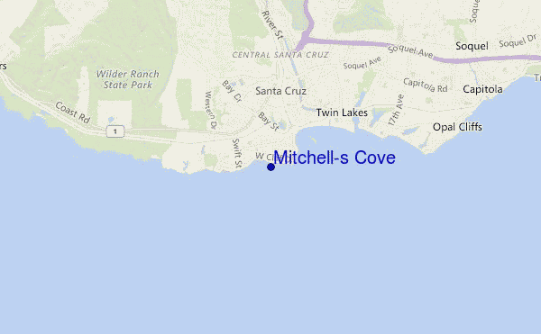 carte de localisation de Mitchell's Cove