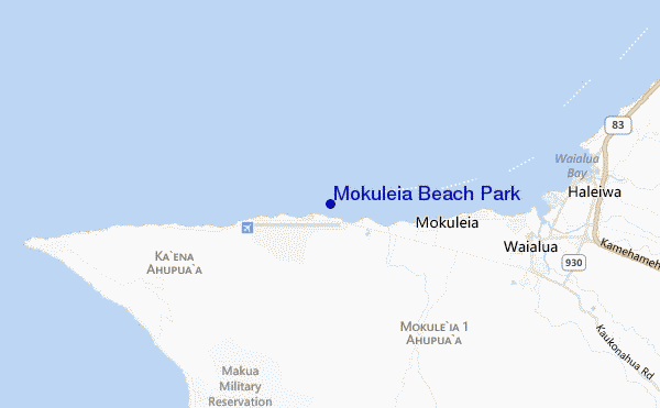 carte de localisation de Mokuleia Beach Park