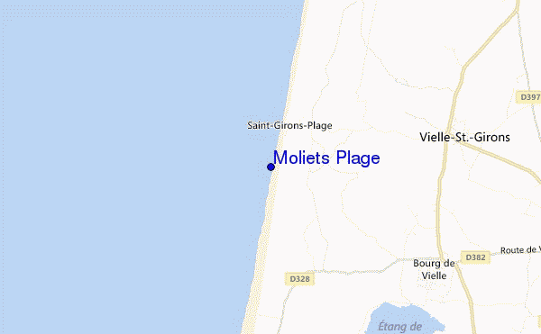 carte de localisation de Moliets Plage
