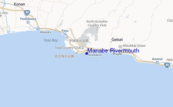 carte de localisation de Monabe Rivermouth