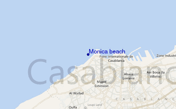 carte de localisation de Monica beach