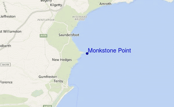 carte de localisation de Monkstone Point