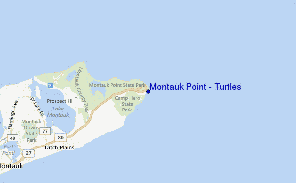 carte de localisation de Montauk Point - Turtles