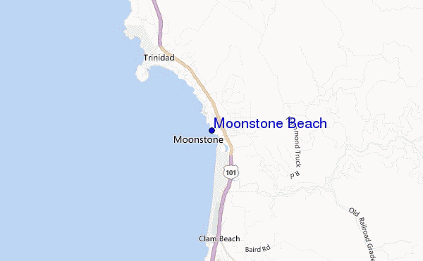 carte de localisation de Moonstone Beach