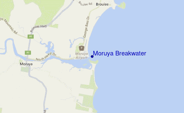 carte de localisation de Moruya Breakwater