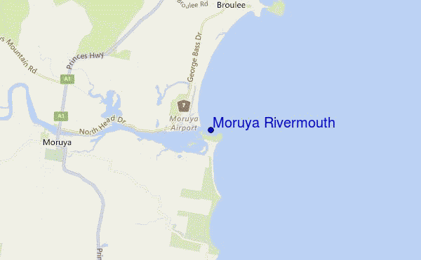 carte de localisation de Moruya Rivermouth