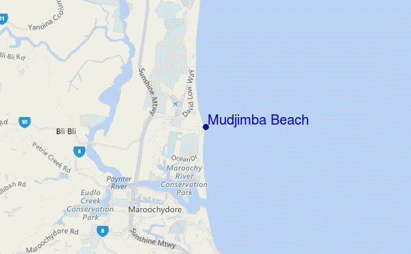 carte de localisation de Mudjimba Beach