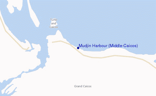 carte de localisation de Mudjin Harbour (Middle-Caicos)